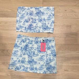 Edikted Blue and White Skirt Set